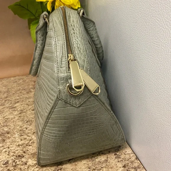 Brahmin Silver Sage Tarama Hudson Satchel